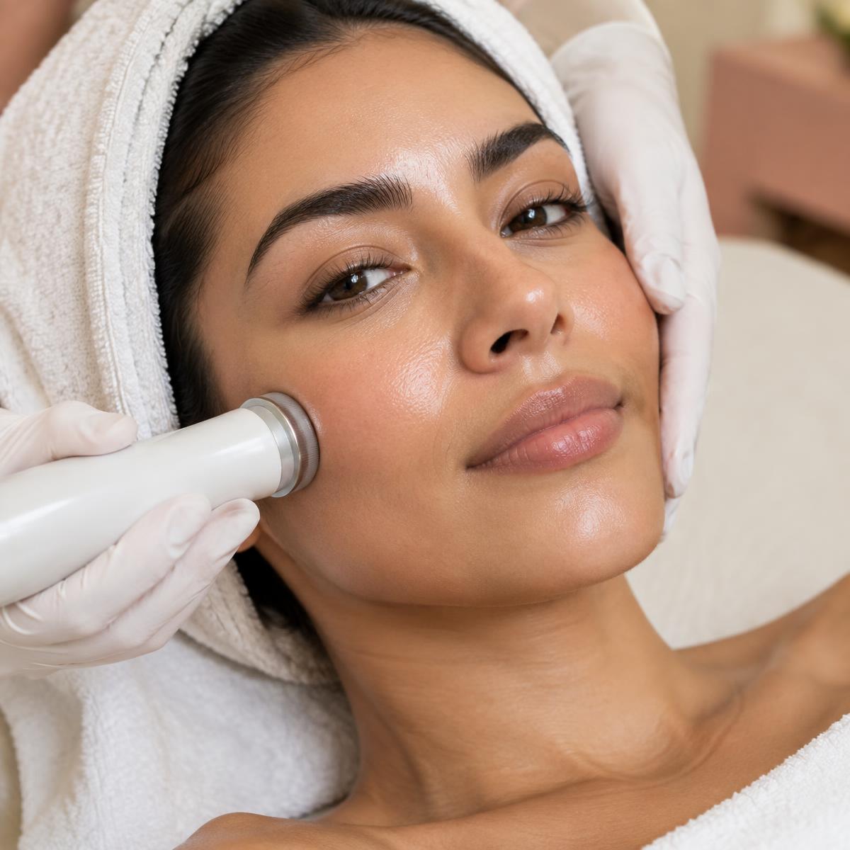 Tratamiento facial profesional en un estudio de estética